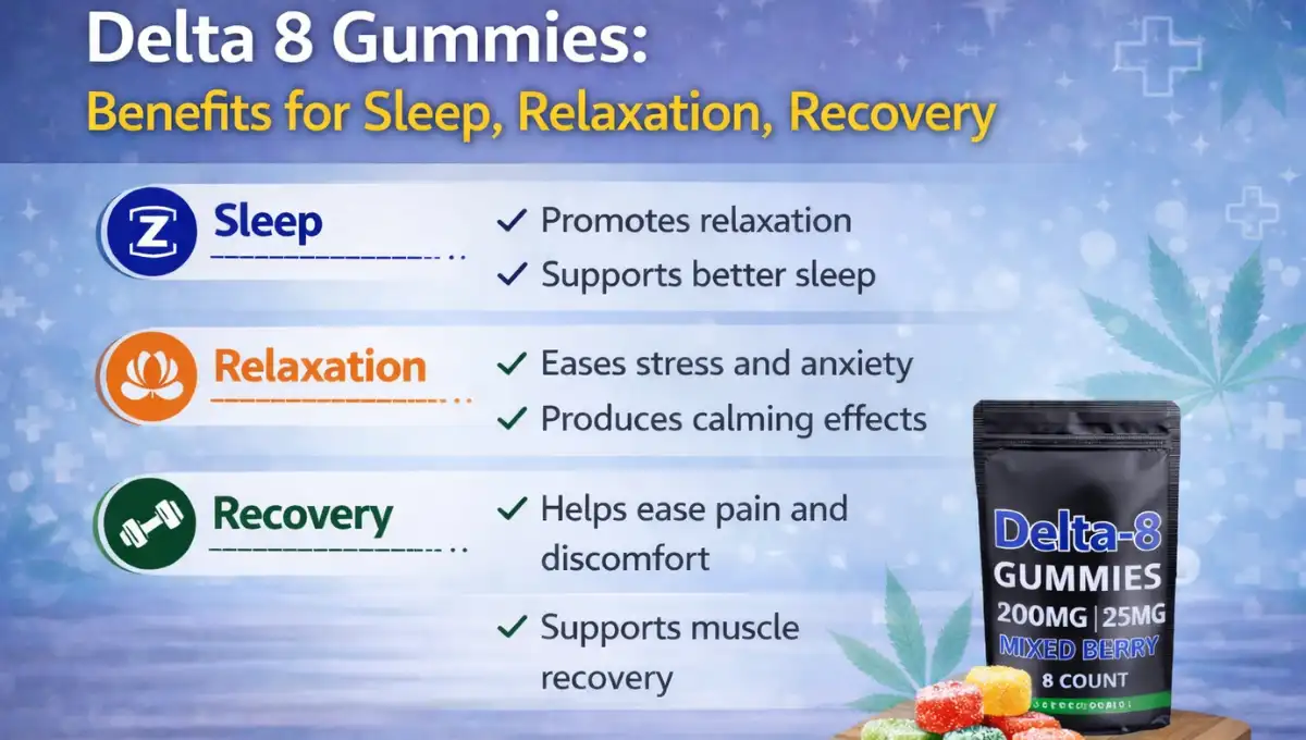 Delta 8 Gummies Benefits for Sleep, Relaxation, and Recovery